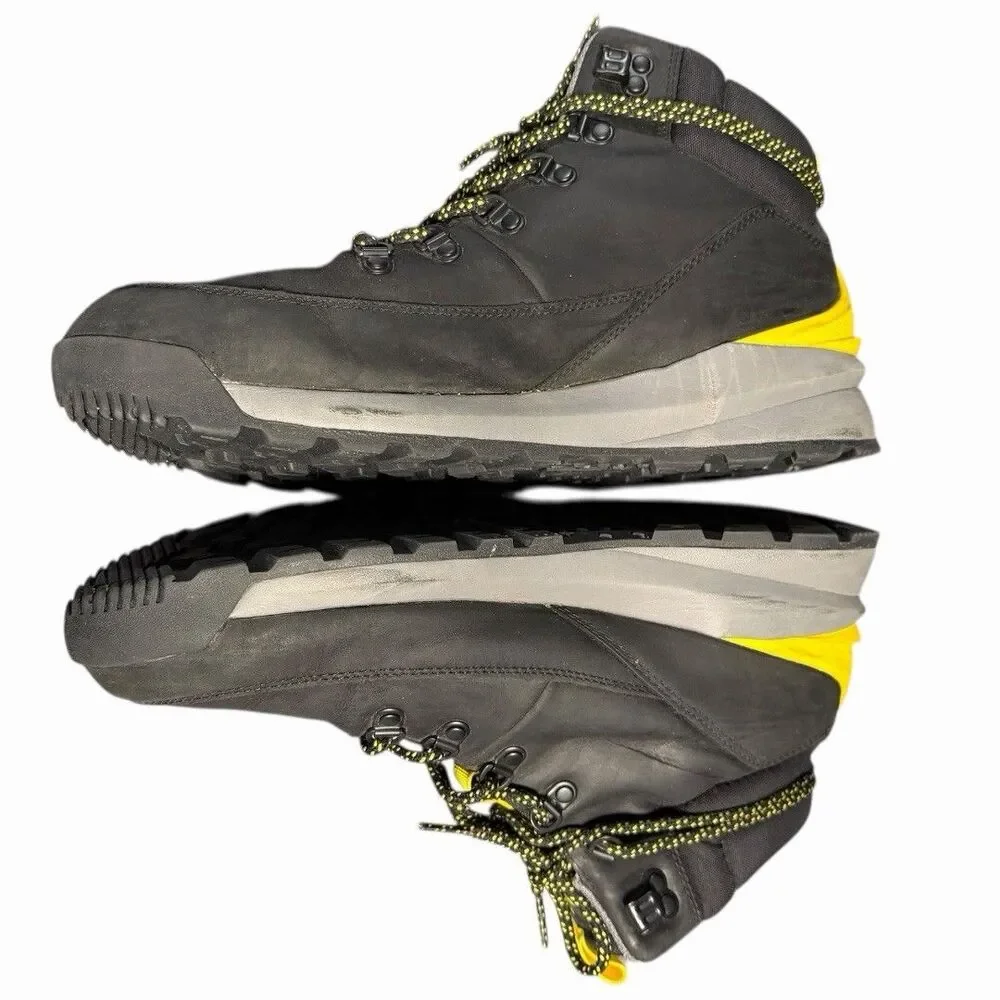 The North Face Back-To-Berkeley Redux Leather Winter Boots Black Yellow 9.5 Mens